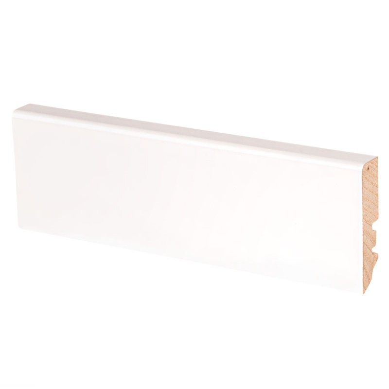 Battiscopa Tanganika laccato bianco 60x16 Sezione Quadrata