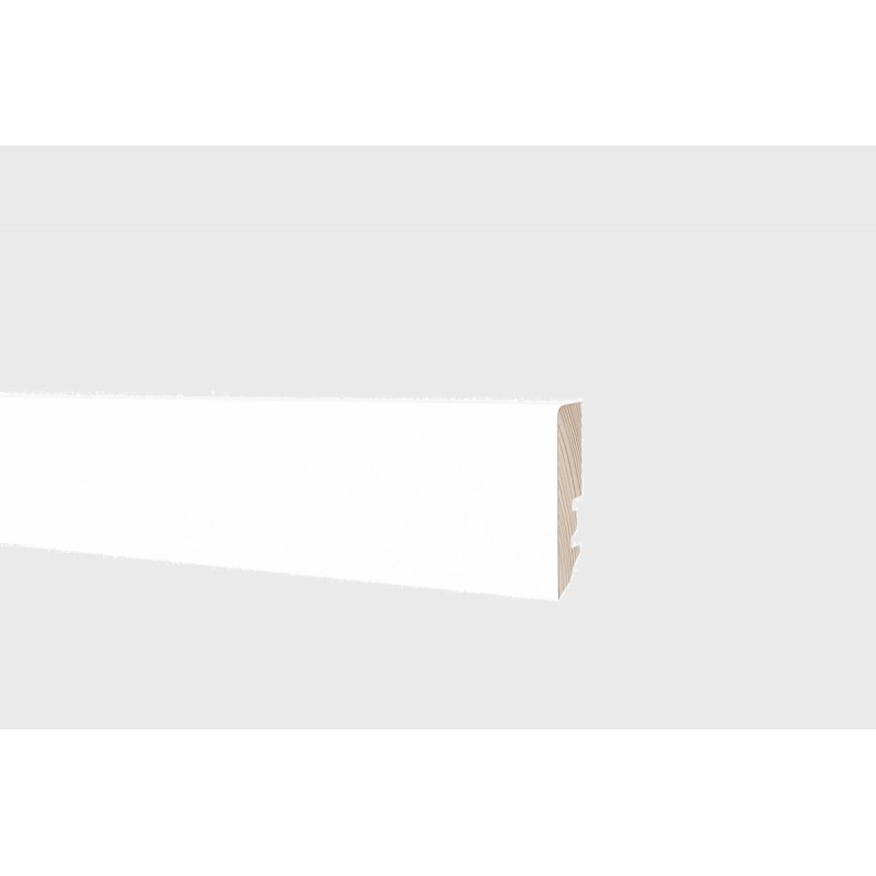 Battiscopa Tanganika laccato bianco 60x16 Sezione Quadrata